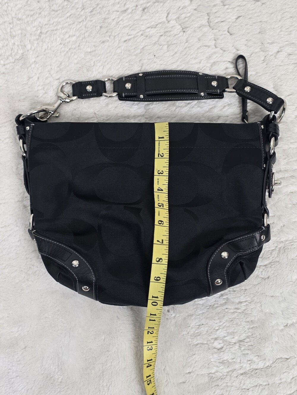 Coach Black Signature Canvas Hobo Bag - Picture 13 of 15
